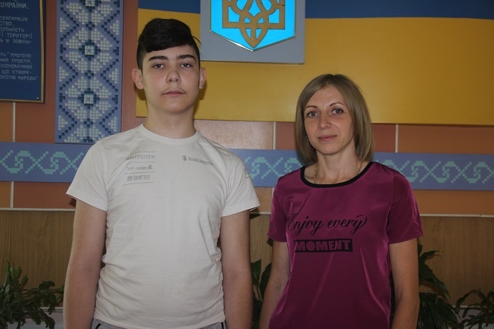 Богдан Коваленко разом зі своєю вчителькою Іриною Чухно