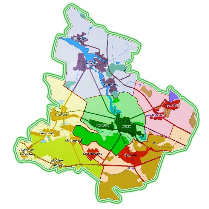 Карта Іванівської ОТГ
