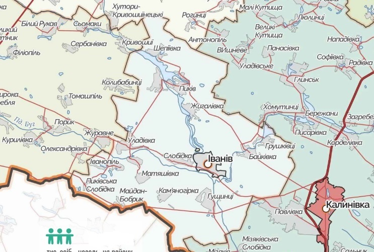 Карта Іванівської громади