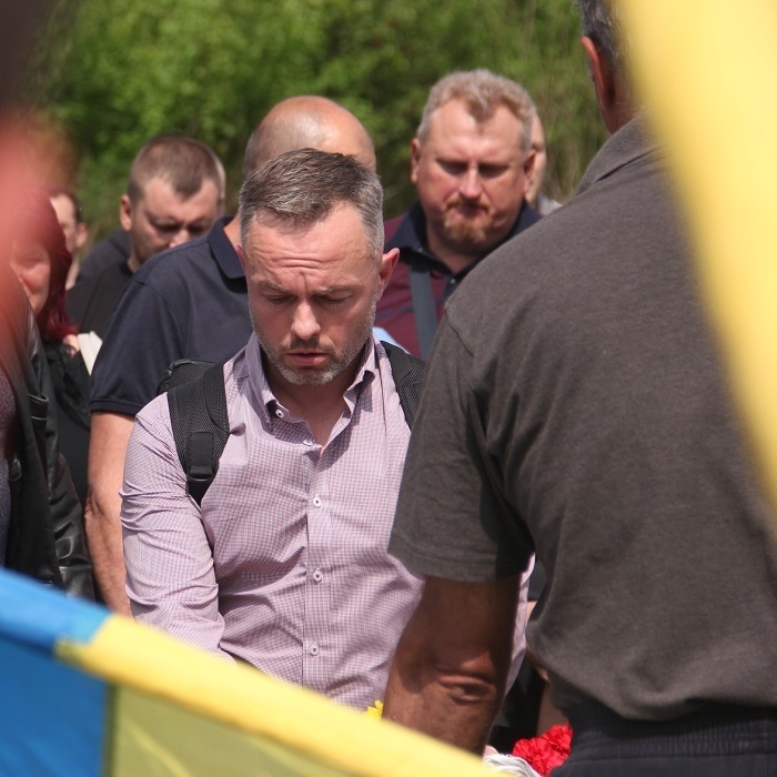 Відомий історик та публіцист Олександр Зінченко на похороні Олександра Гончарука