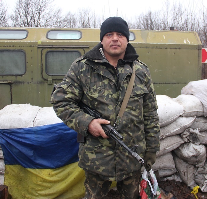 Юрій Гринчук  у зоні проведення АТО (грудень 2014 року)